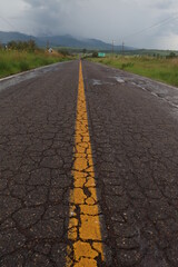 Broken road in Mexico 