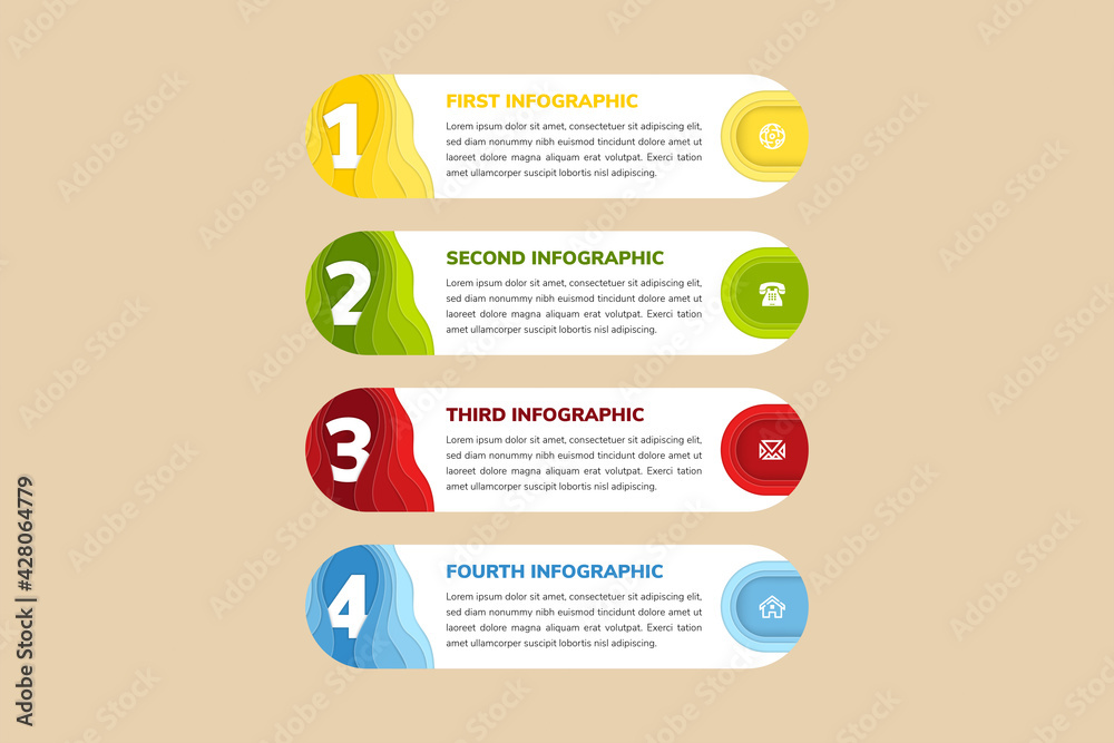 Poster timeline liquid shapes. set of infographic graph. communication icons for example. papercut style wi