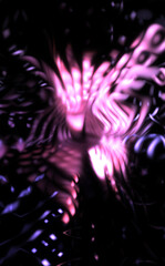 Light particle trails. Light explosion star with glowing particles and lines. Beautiful moving abstract rays background.