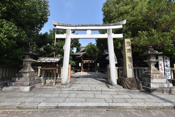 京都熊野神社　入口の石鳥居　京都市左京区聖護院