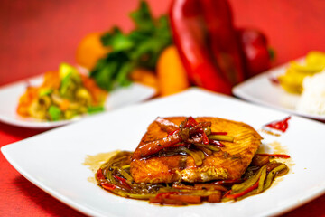 grilled chicken with vegetables