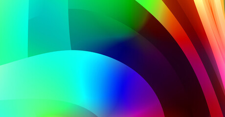 Abstract background with colorful gradient. Vibrant graphic wallpaper with stripes design. Fluid 2D illustration of modern movement.