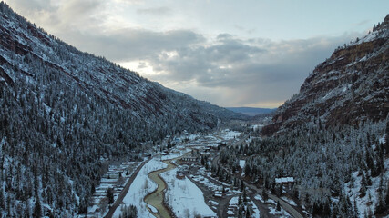 Eerie scenery of a hill station in relentless winter