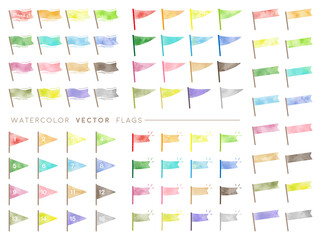 hand drawn flags set