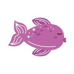cute fish purple