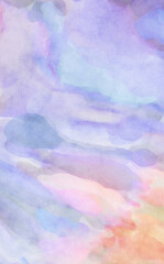 Modern painting of soothing brush strokes resembling alcohol inks. Watercolor abstract painting with pastel colors for poster, wall art, banner, card, book cover or packaging.