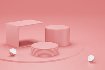 3d rendering illustration of podium stage showcase product advertising background
