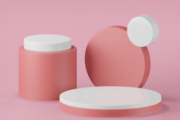 3d rendering illustration of podium stage showcase product advertising background