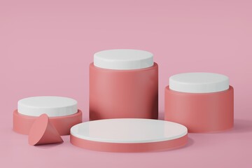 3d rendering illustration of podium stage showcase product advertising background