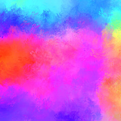 Painted composition with vibrant brush strokes. Textured colorful painting. Paint brushed wallpaper.