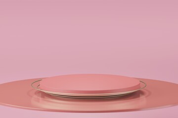 3d rendering illustration of podium stage showcase product advertising background