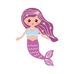 cute mermaid purple tail