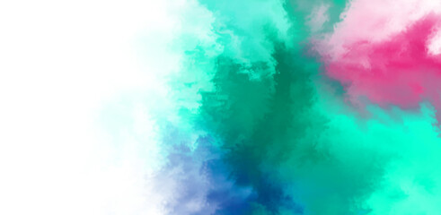 Fototapeta premium Abstract colorful watercolor on white background. Digital art painting.