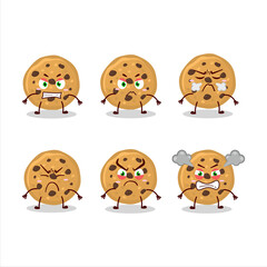 Fototapeta premium Biscuit cartoon character with various angry expressions