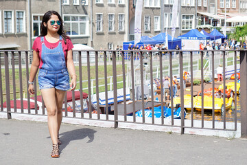 Indian Model walking with Sunglass