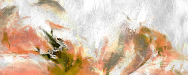 Obraz na płótnie Canvas Rough brushstrokes on abstract background. Brush painting. Color strokes of paint. Unique wall art. Modern art on canvas. Colorful contemporary artwork.