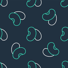 Line Beans icon isolated seamless pattern on black background. Vector