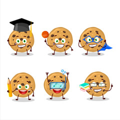 School student of biscuit cartoon character with various expressions