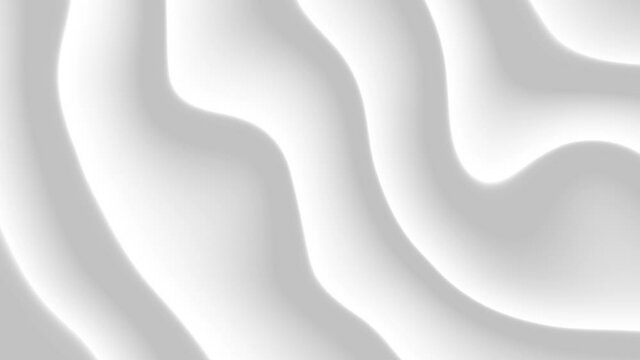 White abstract pattern of liquid ripples. White waves seamless loop animation. Business presentation background