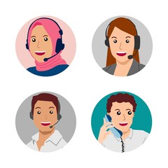 Set of customer service character. Can use for profile, avatar, character, card and poster