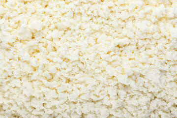 Cottage cheese as background, closeup