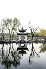 The morning in a chinese park of Beijing in spring