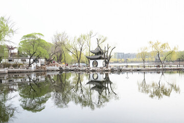 The morning in a chinese park of Beijing in spring