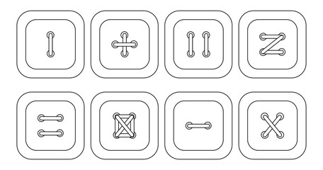 Set of clothing buttons.