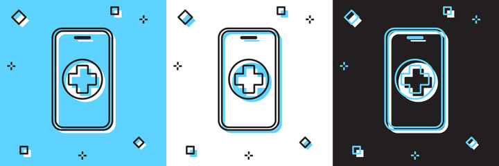 Fototapeta premium Set Phone repair service icon isolated on blue and white, black background. Adjusting, service, setting, maintenance, repair, fixing. Vector