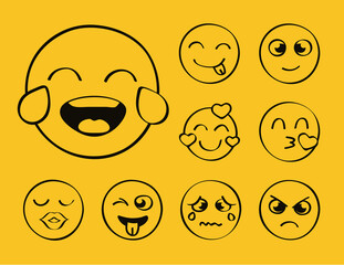 nine emojis expressions