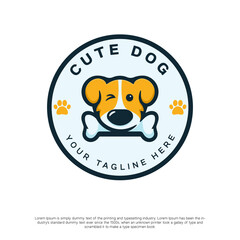 cute dog logo with kawaii style