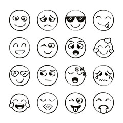 sixteen emojis icons