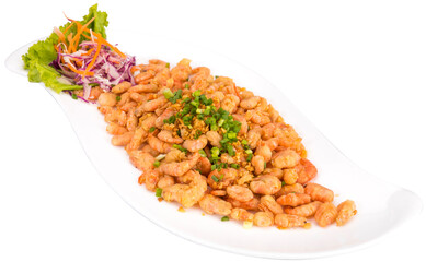 Fried baby shrimps. This is the most famous and traditional dish in Syme island, Greece