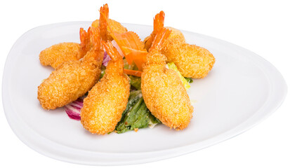 Fried Organic Coconut Shrimp with Cocktail Sauce