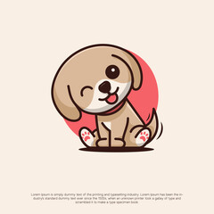 cute dog logo with kawaii style