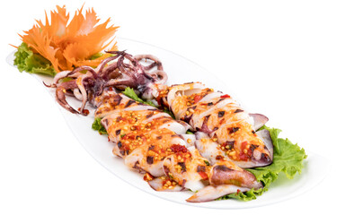 Roasted squid with salt and pepper