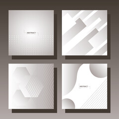 four templates in gray background