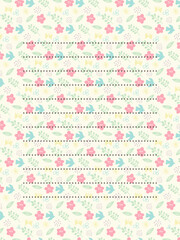 春色お花と鳥のシンプルモチーフパターンお手紙