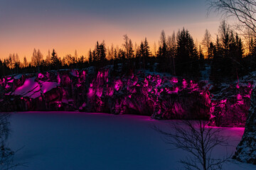 sunset over the river