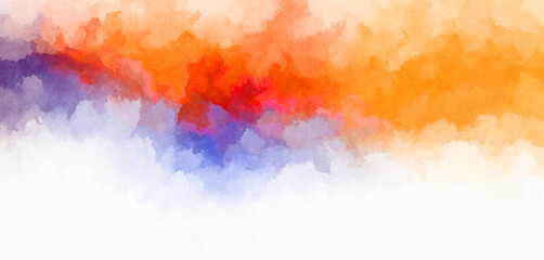 Watercolor painted background. Abstract Illustration wallpaper. Brush stroked painting. 2D Illustration.