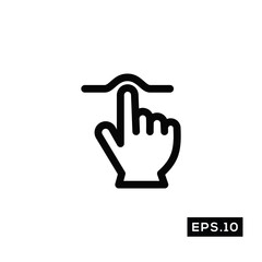 Touch Gestures line Icon. Touch Gestures icon Vector Illustration Template For Web and Mobile