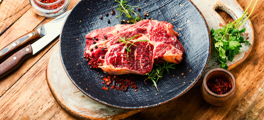 Piece of fresh raw beef meat