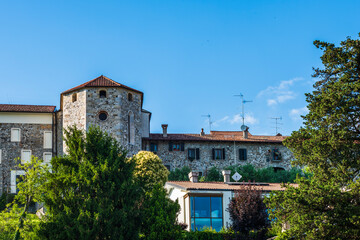 Fototapeta na wymiar Glimpse of the historic center of San Daniele del Friuli. Homeland of raw ham.