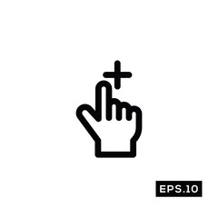 Touch Gestures line Icon. Touch Gestures icon Vector Illustration Template For Web and Mobile