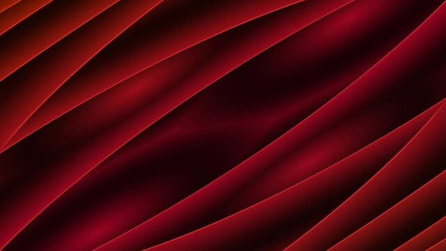 Abstract background animation of overlapping green organic diagonal ellipse shapes. Glowing narrow red edge highlights. Calm and smooth continuous movement.
