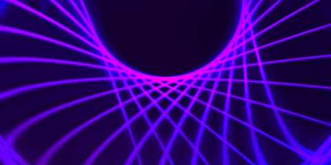 Neon colorful abstract design of light waves. Digital background with neon light glowing effect. Bright rays wallpaper.