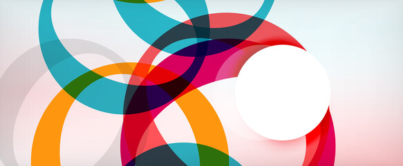 Obraz premium Ring geometric shapes, o letter repetition wallpaper. Abstract background for business or technology presentations, internet posters or web brochure covers