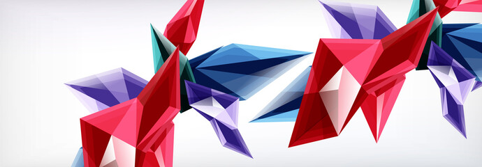 Vector 3d triangles and pyramids abstract background for business or technology presentations, internet posters or web brochure covers