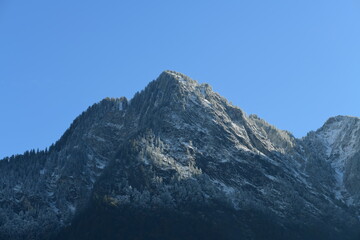 Fototapeta na wymiar panoramic view of european mountains in Liechtenstein