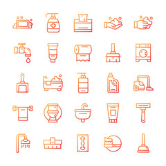 Set of Hygiene icons with gradient style.